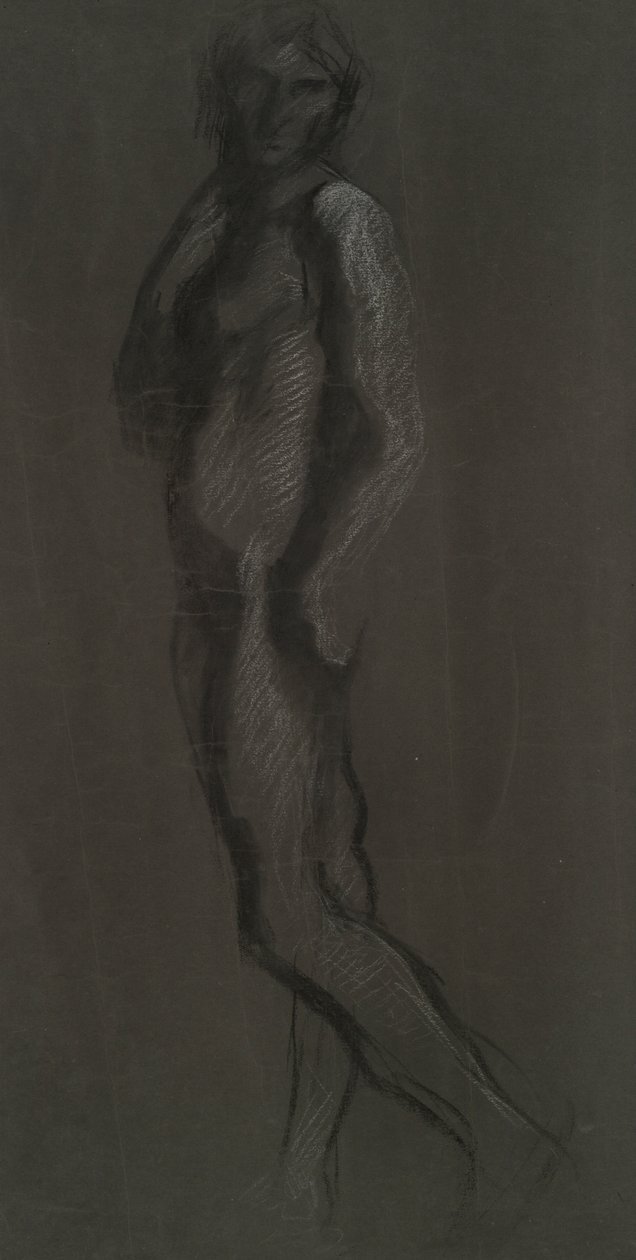 Tidlig figurstudie for av Edwin Austin Abbey