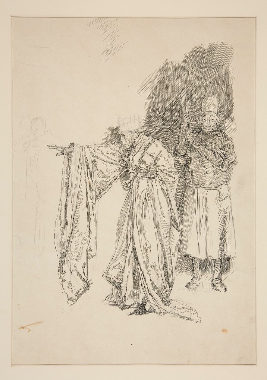 Tidlig studie for King - Act II, Scene III, All av Edwin Austin Abbey