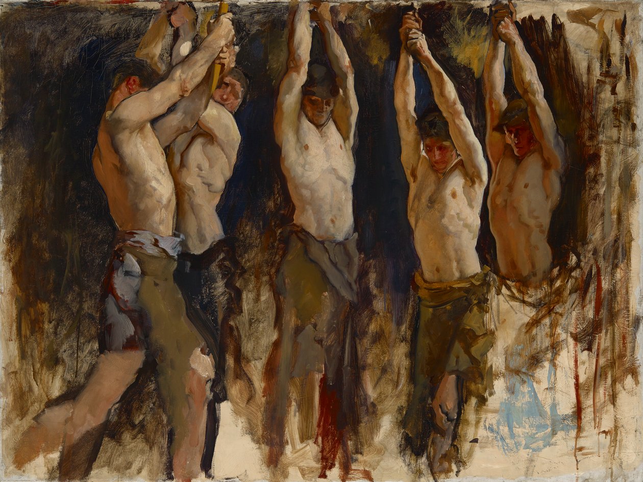Figurstudie, for The Spirit of Vulcan, Genius of the Workers in Iron and Steel, Rotunda, Pennsylvania State Capitol, Harrisburg av Edwin Austin Abbey
