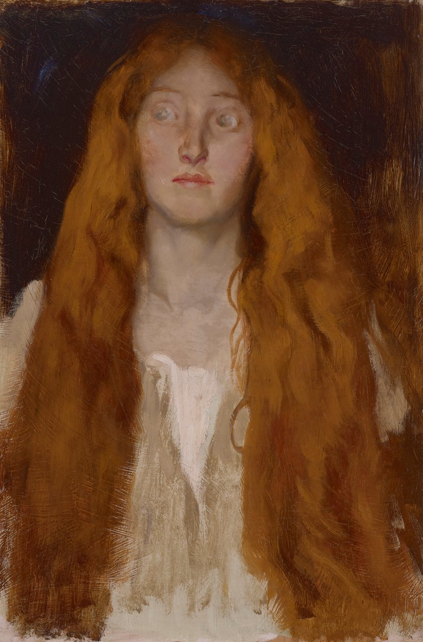 Figurstudie av Ophelia, for The Play Scene, Hamlet, Act III, Scene II av Edwin Austin Abbey