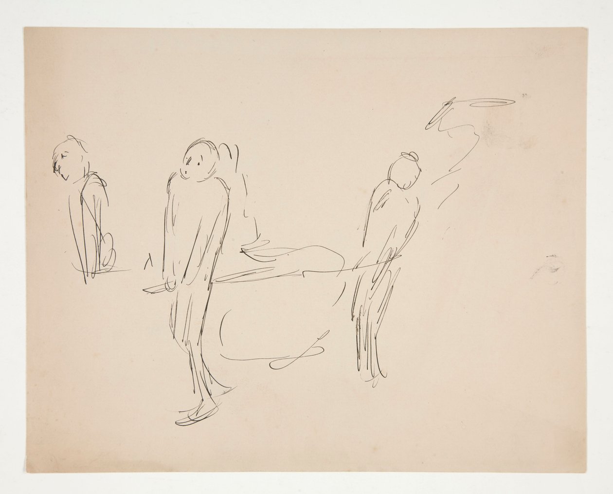 Figurstudie - to menn som bærer en båre av Edwin Austin Abbey