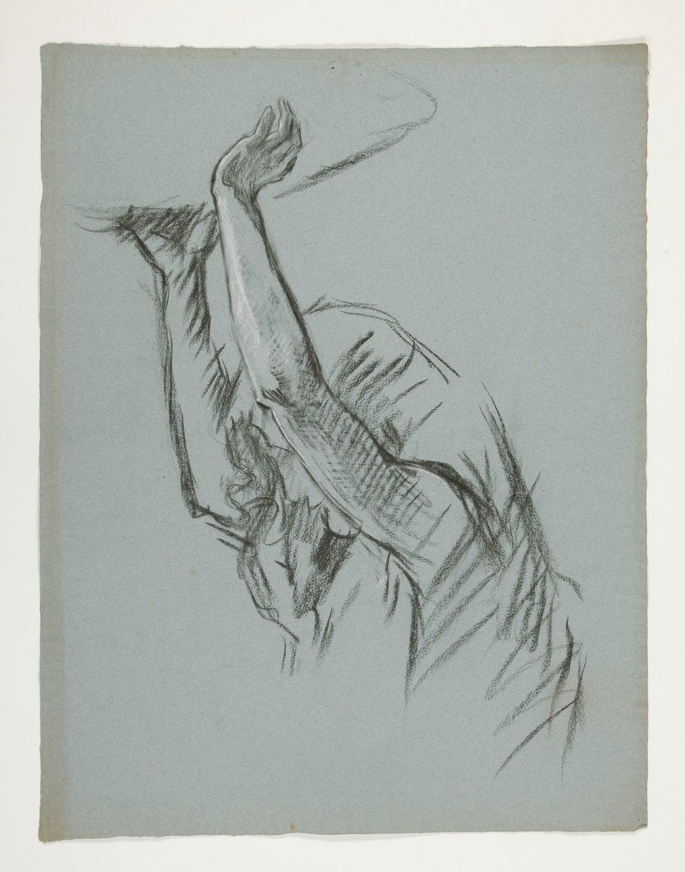 Figurstudie for Castle of the Grail, fra The Quest of the Holy Grail (en serie på 15 malerier for Boston Public Library, fullført i 1901) av Edwin Austin Abbey