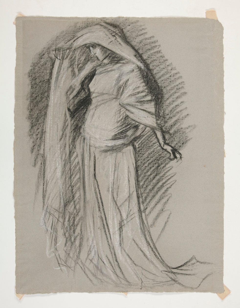 Figurstudie for Castle of the Maidens, fra The Quest of the Holy Grail (en serie på femten malerier for Boston Public Library, fullført i 1901) av Edwin Austin Abbey