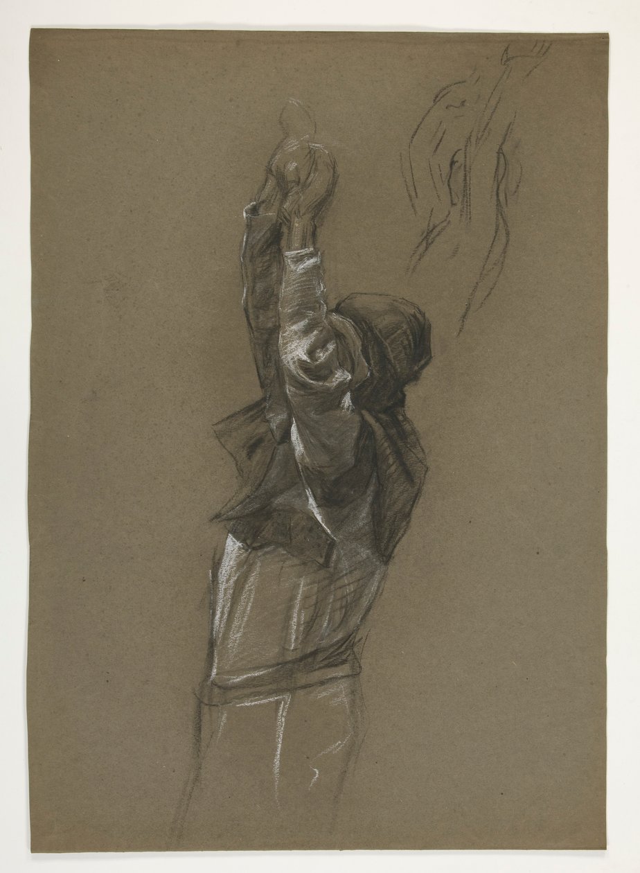 Figurstudie for kong Arthur av Edwin Austin Abbey