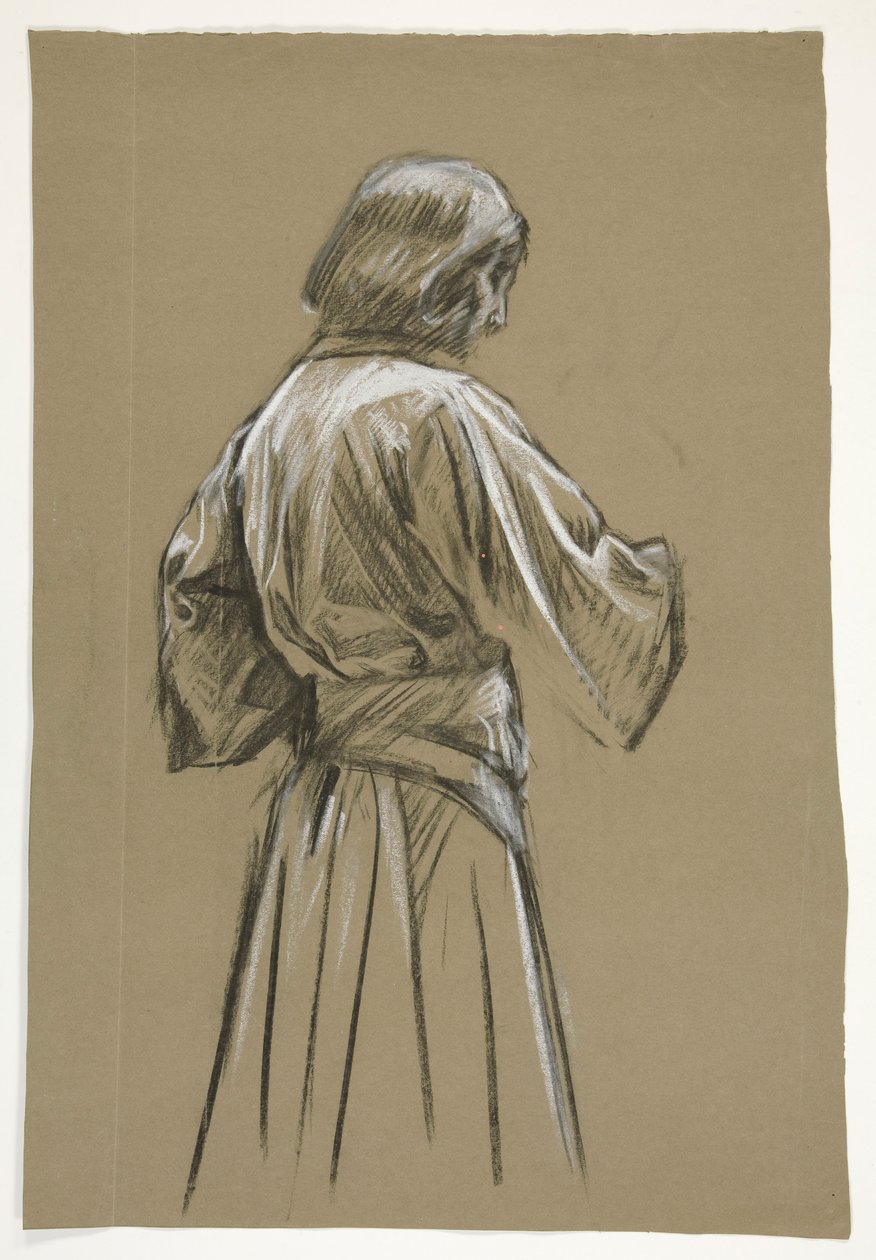 Figurstudie for kong Arthur av Edwin Austin Abbey