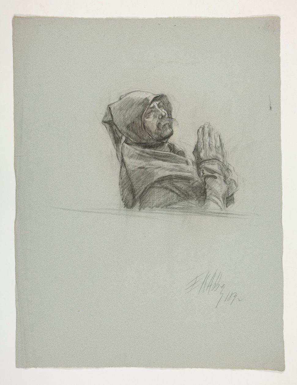 Figurstudie for kong Arthur av Edwin Austin Abbey
