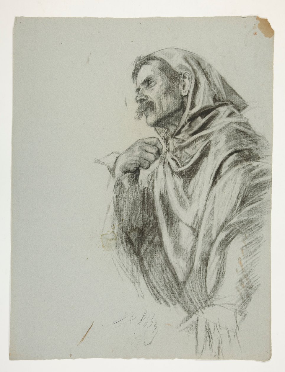 Figurstudie for kong Arthur av Edwin Austin Abbey