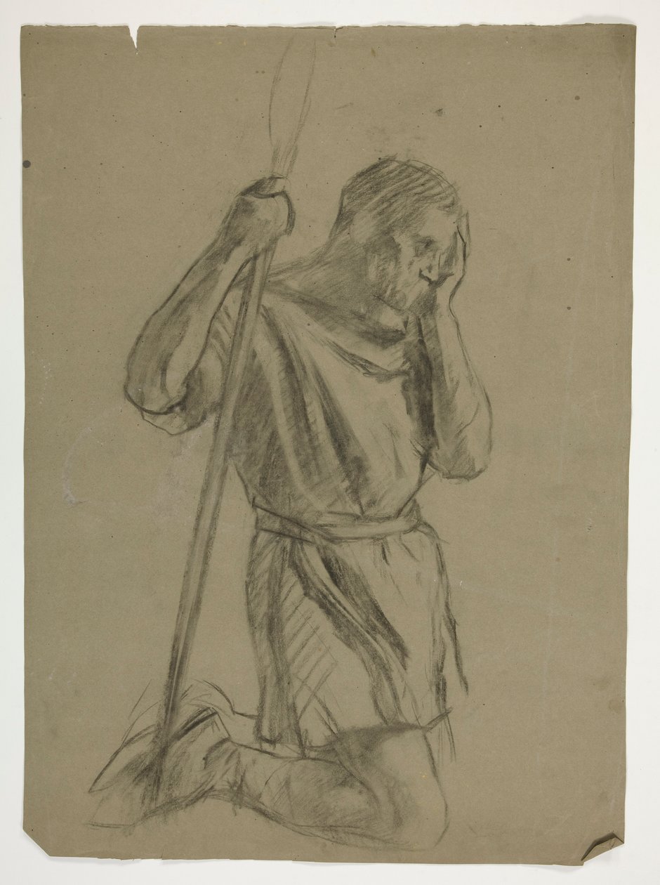 Figurstudie for kong Arthur av Edwin Austin Abbey