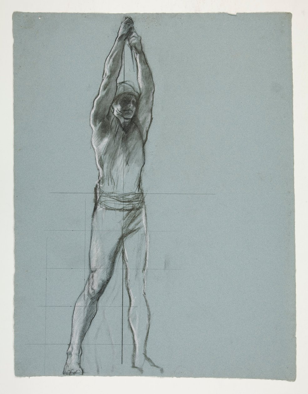 Figurstudie for The Spirit of Vulcan, Genius of the Workers in Iron and Steel, capitol rotunda, Harrisburg, Pennsylvania av Edwin Austin Abbey