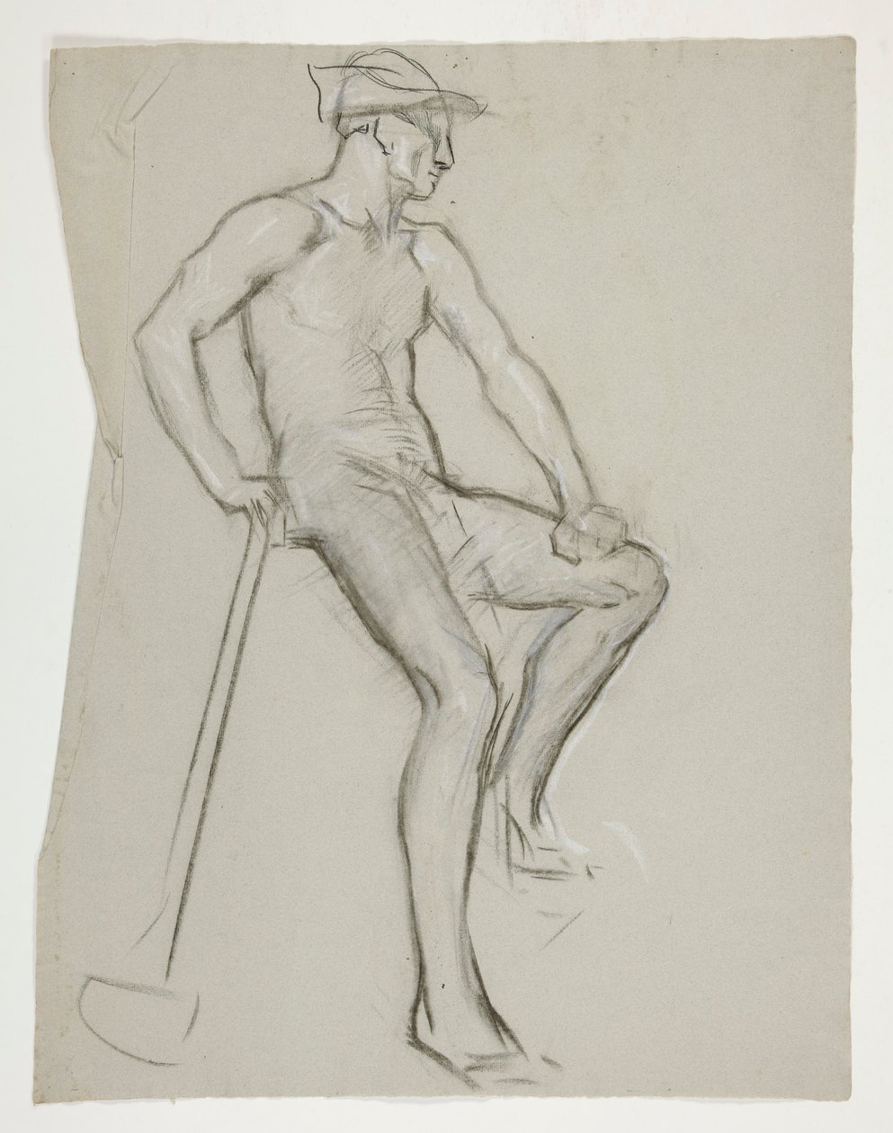 Figurstudie for The Spirit of Vulcan, Genius of the Workers in Iron and Steel, capitol rotunda, Harrisburg, Pennsylvania av Edwin Austin Abbey