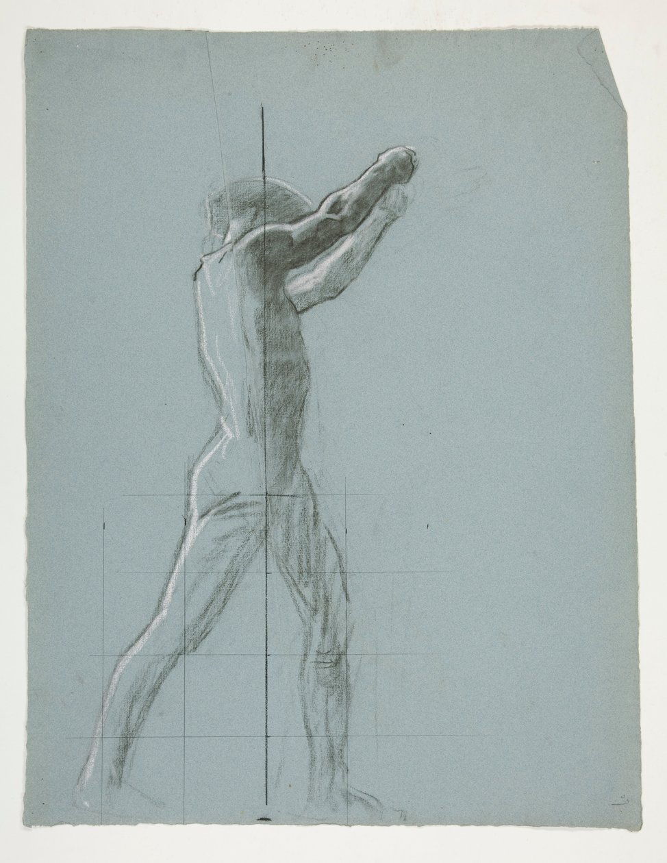 Figurstudie for The Spirit of Vulcan, Genius of the Workers in Iron and Steel, capitol rotunda, Harrisburg, Pennsylvania av Edwin Austin Abbey
