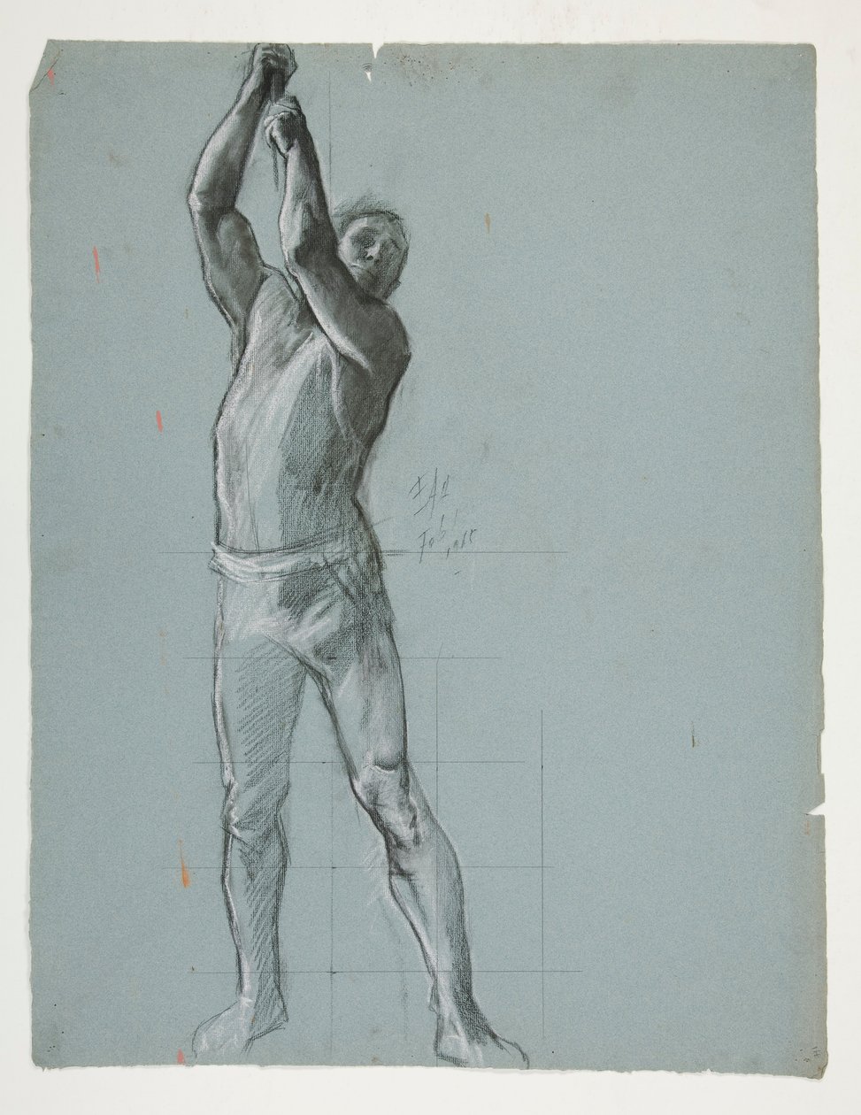 Figurstudie for The Spirit of Vulcan, Genius of the Workers in Iron and Steel, capitol rotunda, Harrisburg, Pennsylvania av Edwin Austin Abbey
