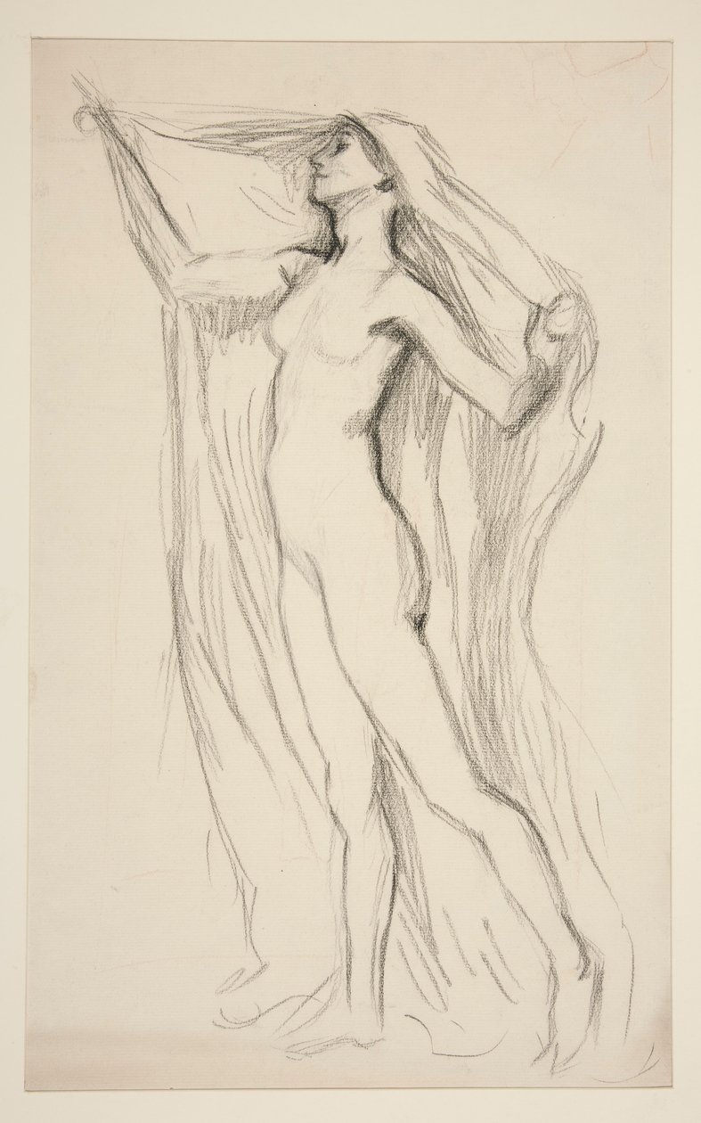 Figurstudie for veggmaleri ved State Capitol-bygningen i Harrisburg, Pennsylvania, 1902-1911 (fullført av John Singer Sargent) av Edwin Austin Abbey