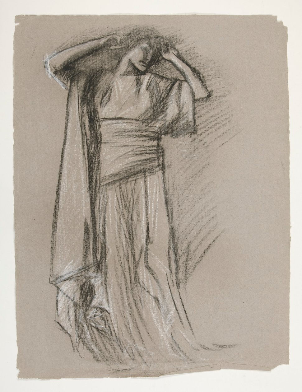 Figure study for the Castle of the Maidens(?), from The Quest of the Holy Grail (a series of 15 paintings for the Boston Public Library, completed in 1901)   1340030   no       norwegian Successfully Translated  Original: Saltley College, Birmingham, 1852. av Edwin Austin Abbey