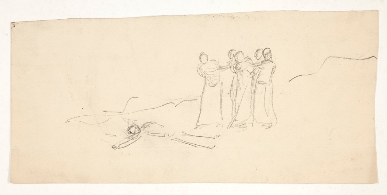 Figurer, skisse for et uidentifisert Shakespeare-skuespill av Edwin Austin Abbey