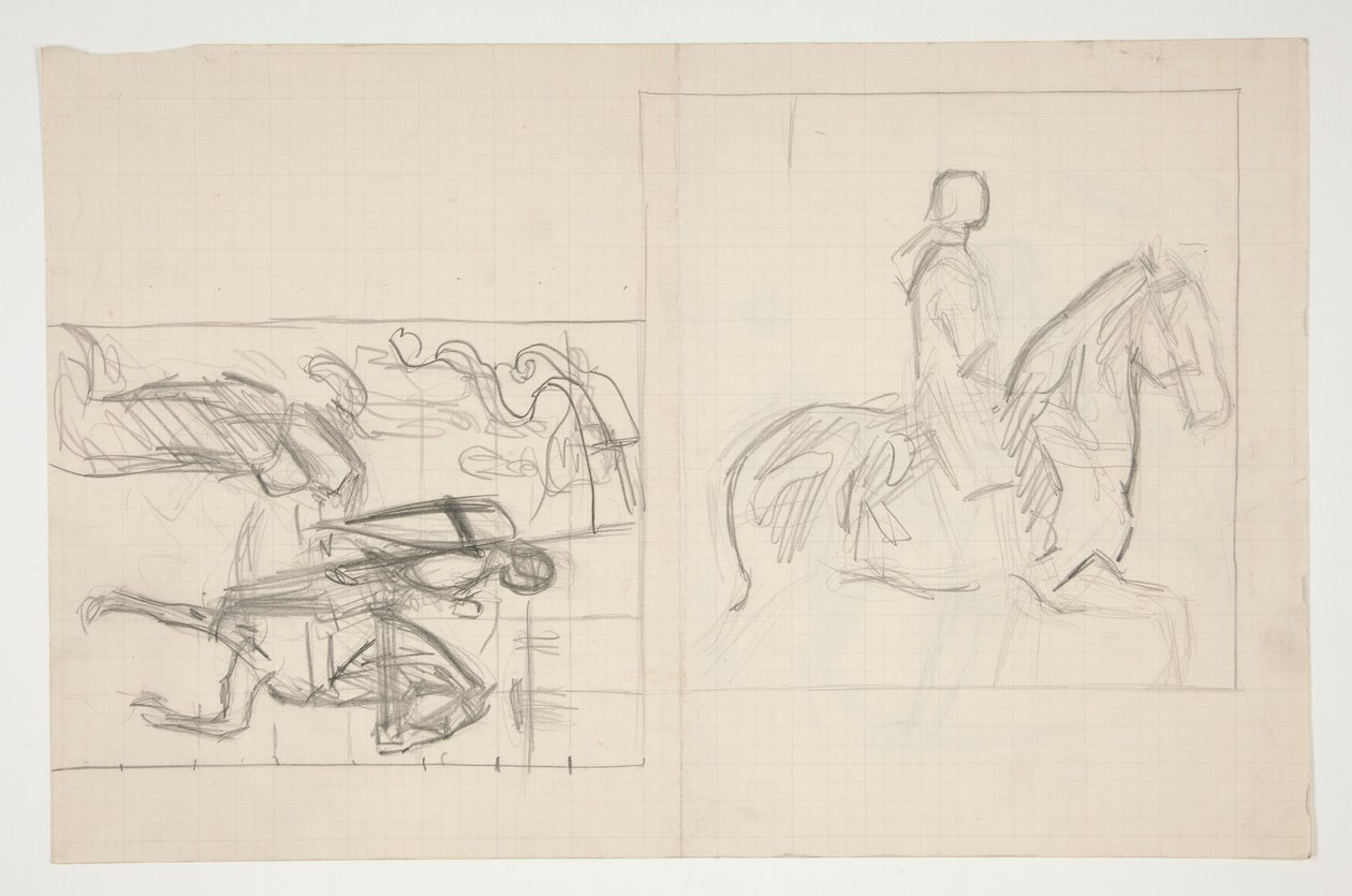Galahad Departs, studie for The Quest of the Holy Grail (serie med femten malerier for Boston Public Library, fullført i 1901) av Edwin Austin Abbey