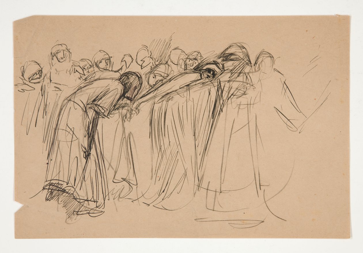 Galahad and the Captive Virtues, studie for The Quest of the Holy Grail (serie med femten malerier for Boston Public Library, fullført i 1901) av Edwin Austin Abbey