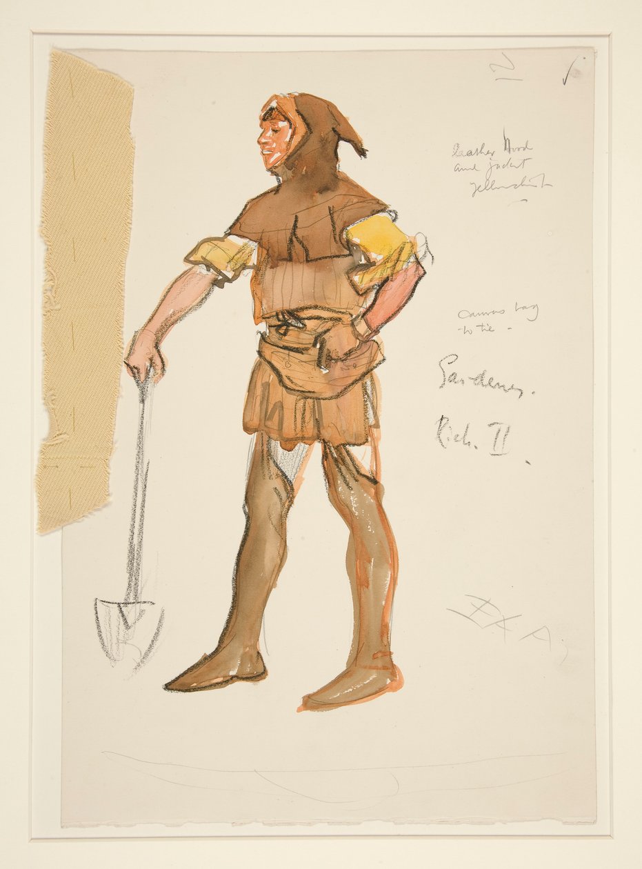 Gartner, kostymeskisse for Henry Irving av Edwin Austin Abbey