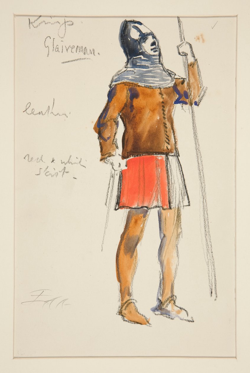 Glaiveman, kostymeskisse for Henry Irving av Edwin Austin Abbey