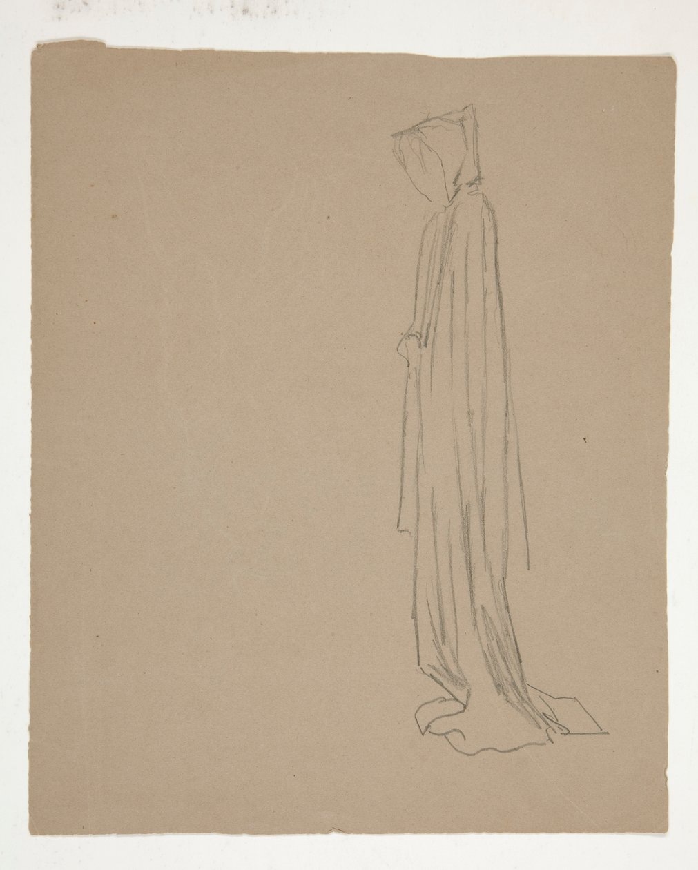 Hettefigur (recto); Studie av en mannsfigur (verso) av Edwin Austin Abbey