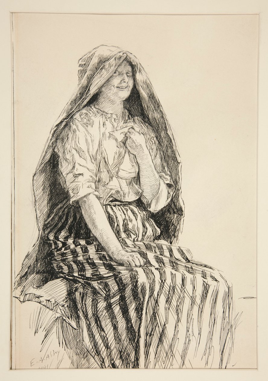 Jaquenetta, fra første akt, scene ii, kjærlighet av Edwin Austin Abbey