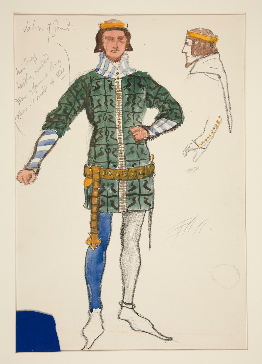John of Gaunt, kostymeskisse for Henry Irving av Edwin Austin Abbey