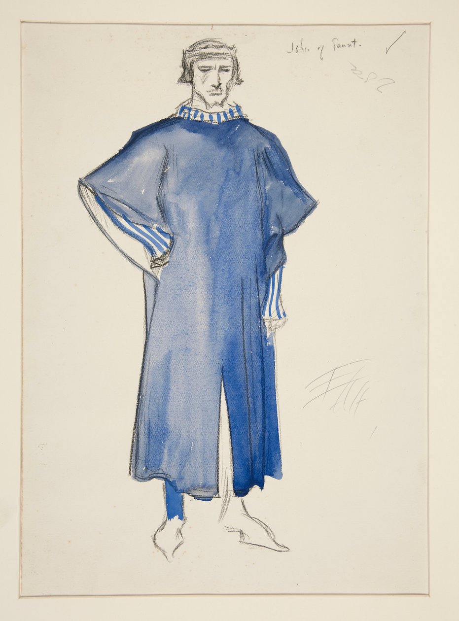 John of Gaunt, kostymeskisse for Henry Irving av Edwin Austin Abbey