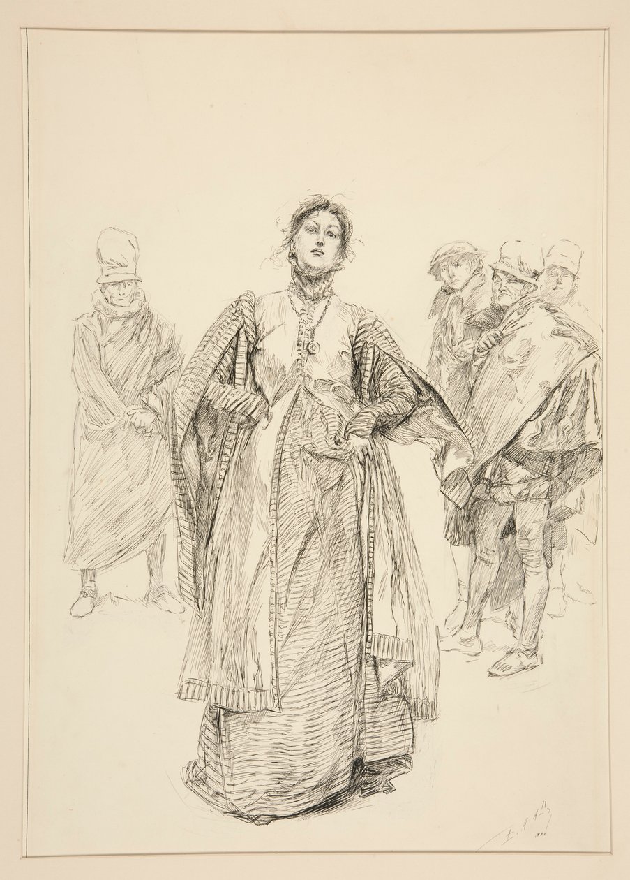 Katharina, illustrasjon for akt I, Scene i, Taming of the Shrew av Edwin Austin Abbey