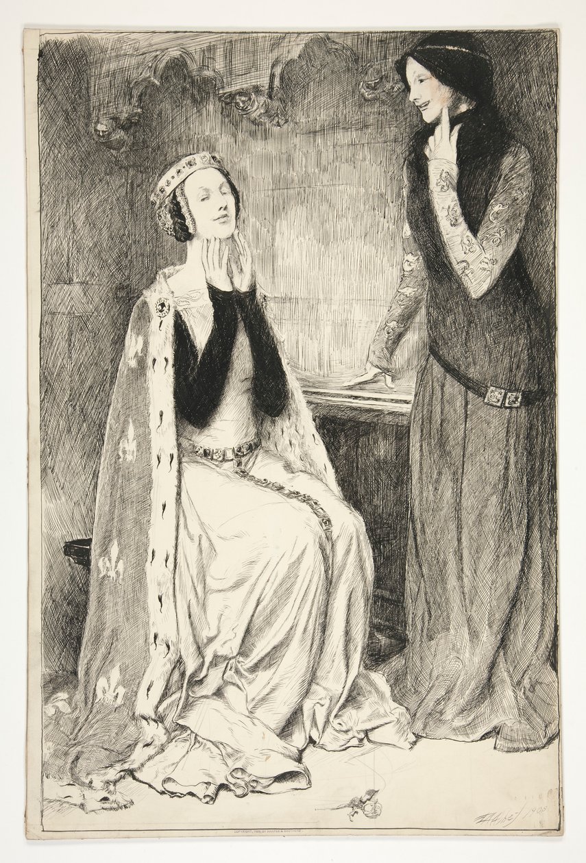 Katherine og Alice - akt III, scene V, kong Henry V av Edwin Austin Abbey