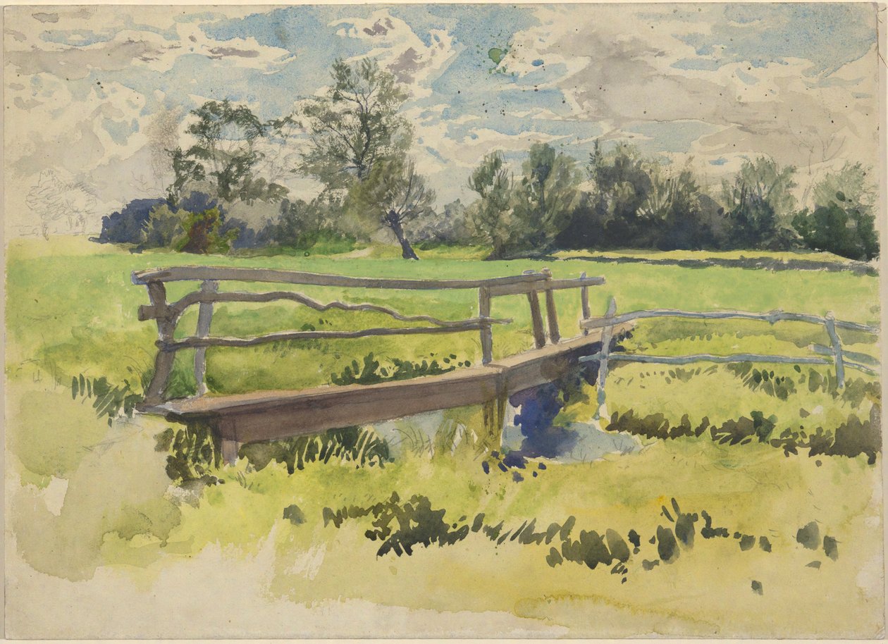 Landskap, myr og bru av Edwin Austin Abbey