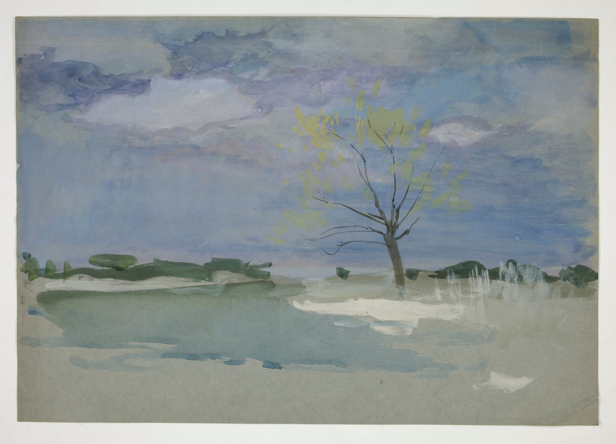 Landskap med tre av Edwin Austin Abbey