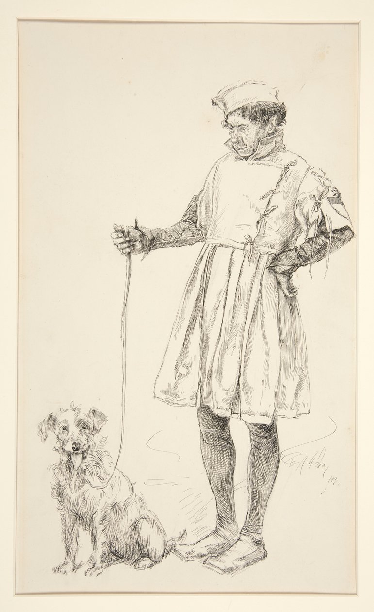 Launce and His Dog, fra Act IV, Scene iv, Two Gentlemen of Verona av Edwin Austin Abbey