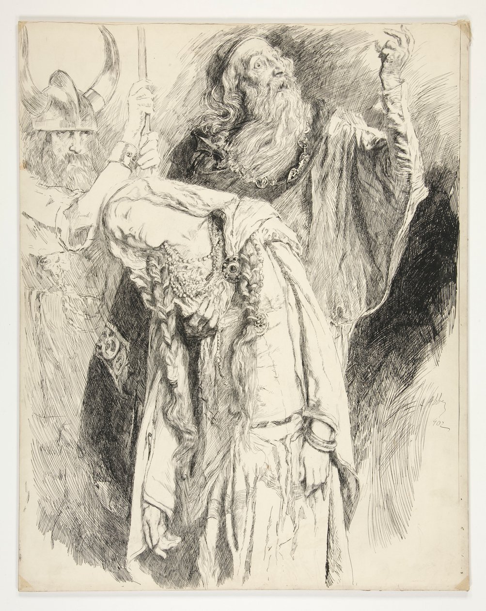 Lear med Cordelia død i armene, akt V, Scene iii, Kong Lear av Edwin Austin Abbey