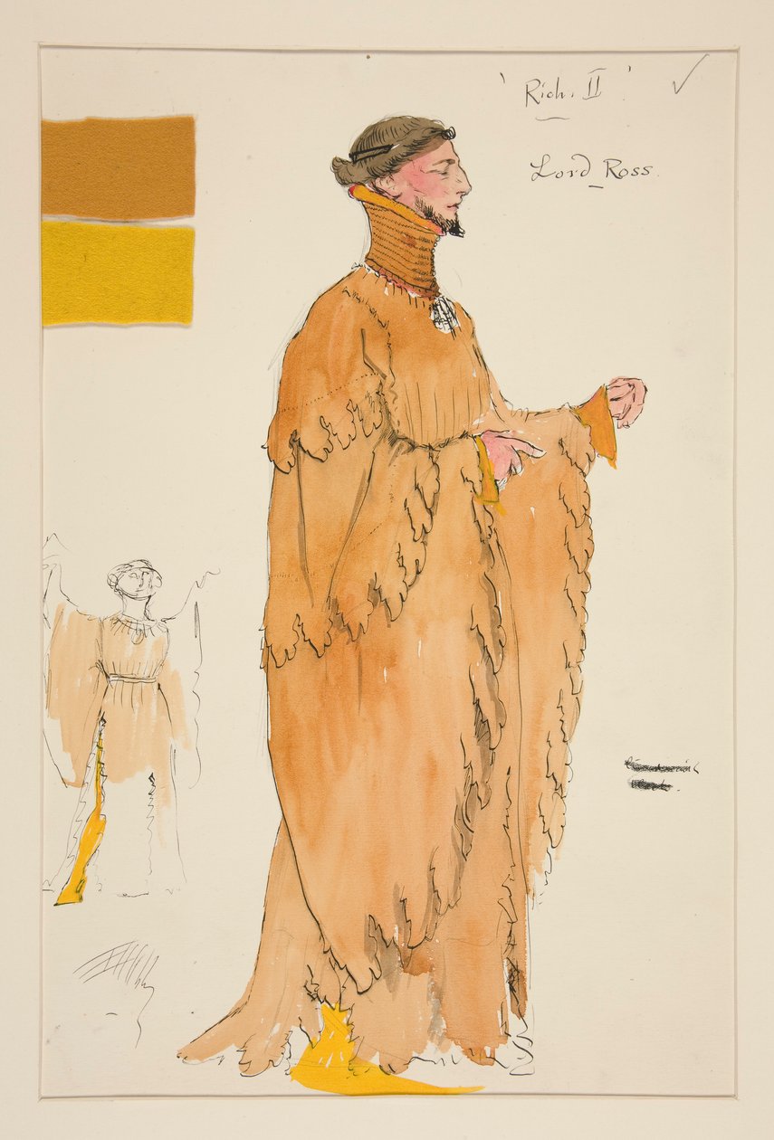 Lord Ross, kostymeskisse for Henry Irving av Edwin Austin Abbey