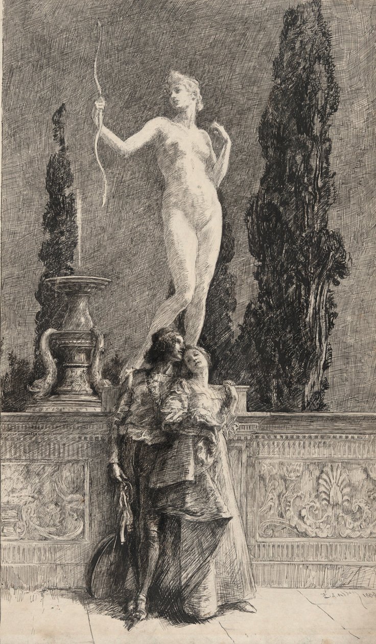Lorenzo og Jessica: av Edwin Austin Abbey