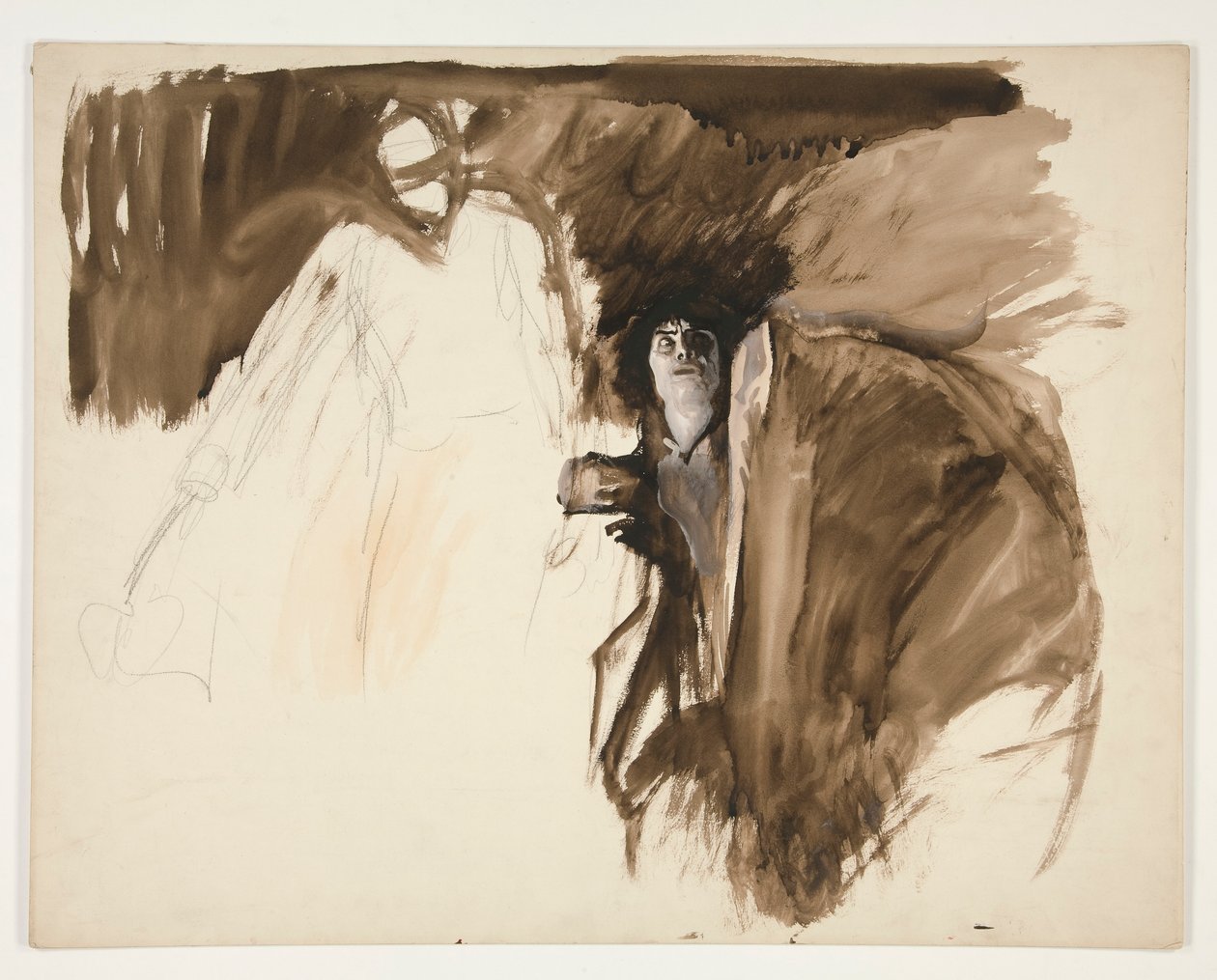 Mannsfigur, skisse for et uidentifisert Shakespeare-skuespill av Edwin Austin Abbey
