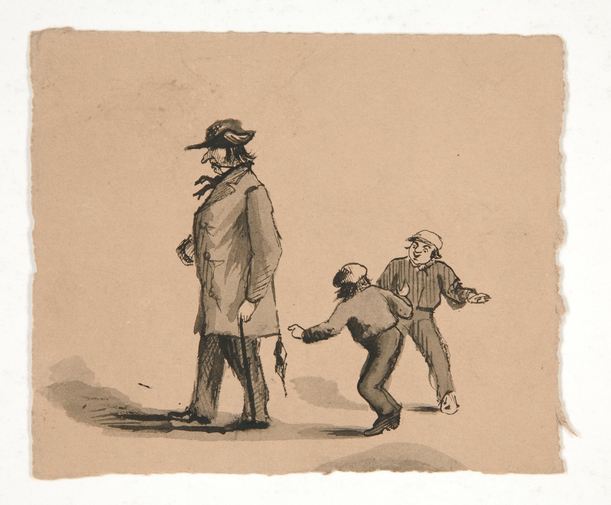 Mann som går med to gutter av Edwin Austin Abbey