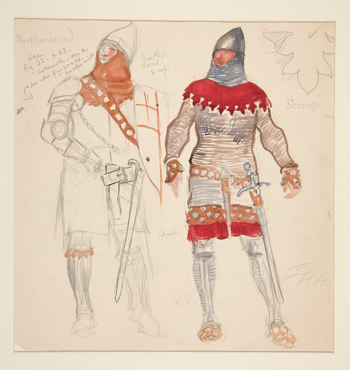 Northumberland Men, kostymeskisse for Henry Irving av Edwin Austin Abbey