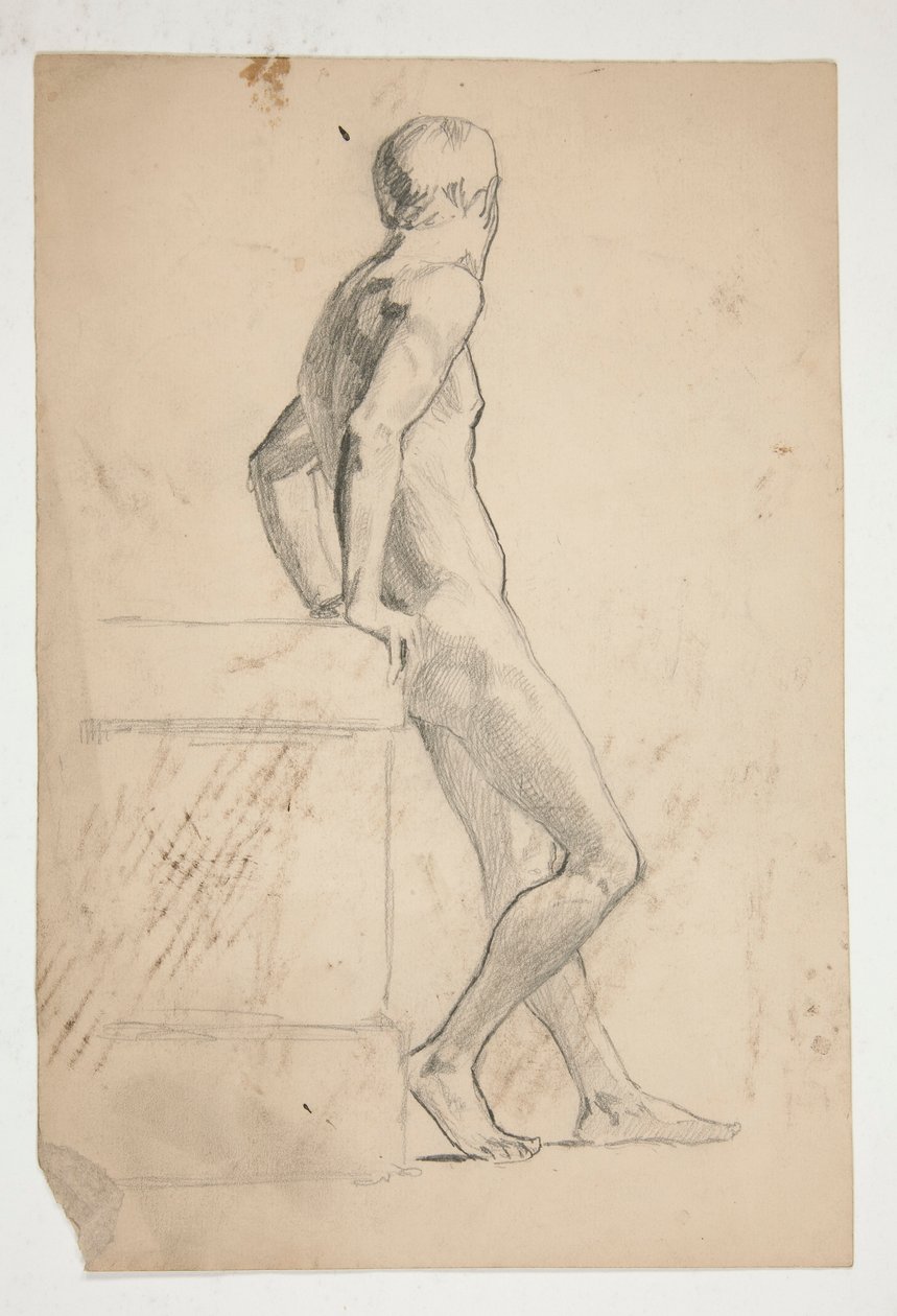 Studie av naken mannsfigur, livsklasse av Edwin Austin Abbey
