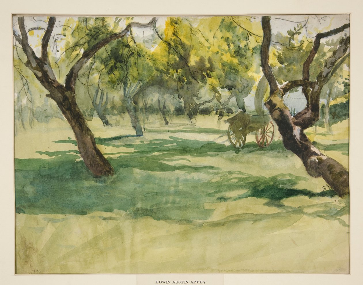 Frukthage med gårdsvogn av Edwin Austin Abbey