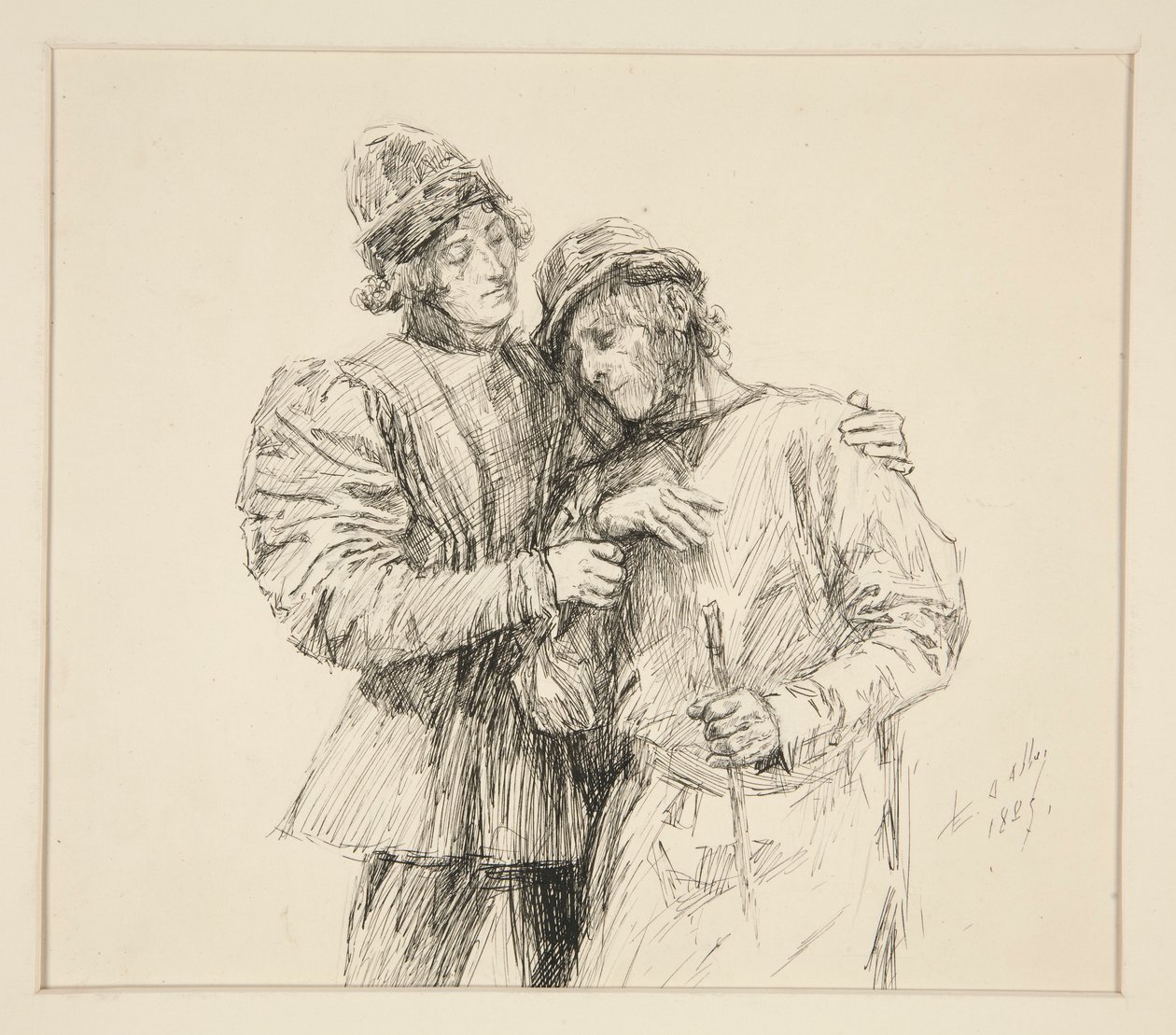 Orlando og Adam, illustrasjon for Act II, Scene iv, As You Like It av Edwin Austin Abbey
