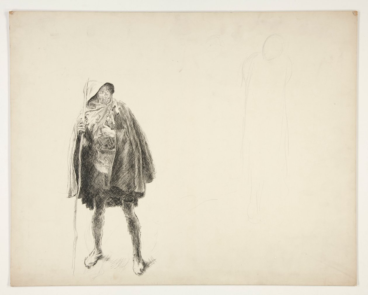 Peasant, skisse til et uidentifisert Shakespeare-skuespill av Edwin Austin Abbey