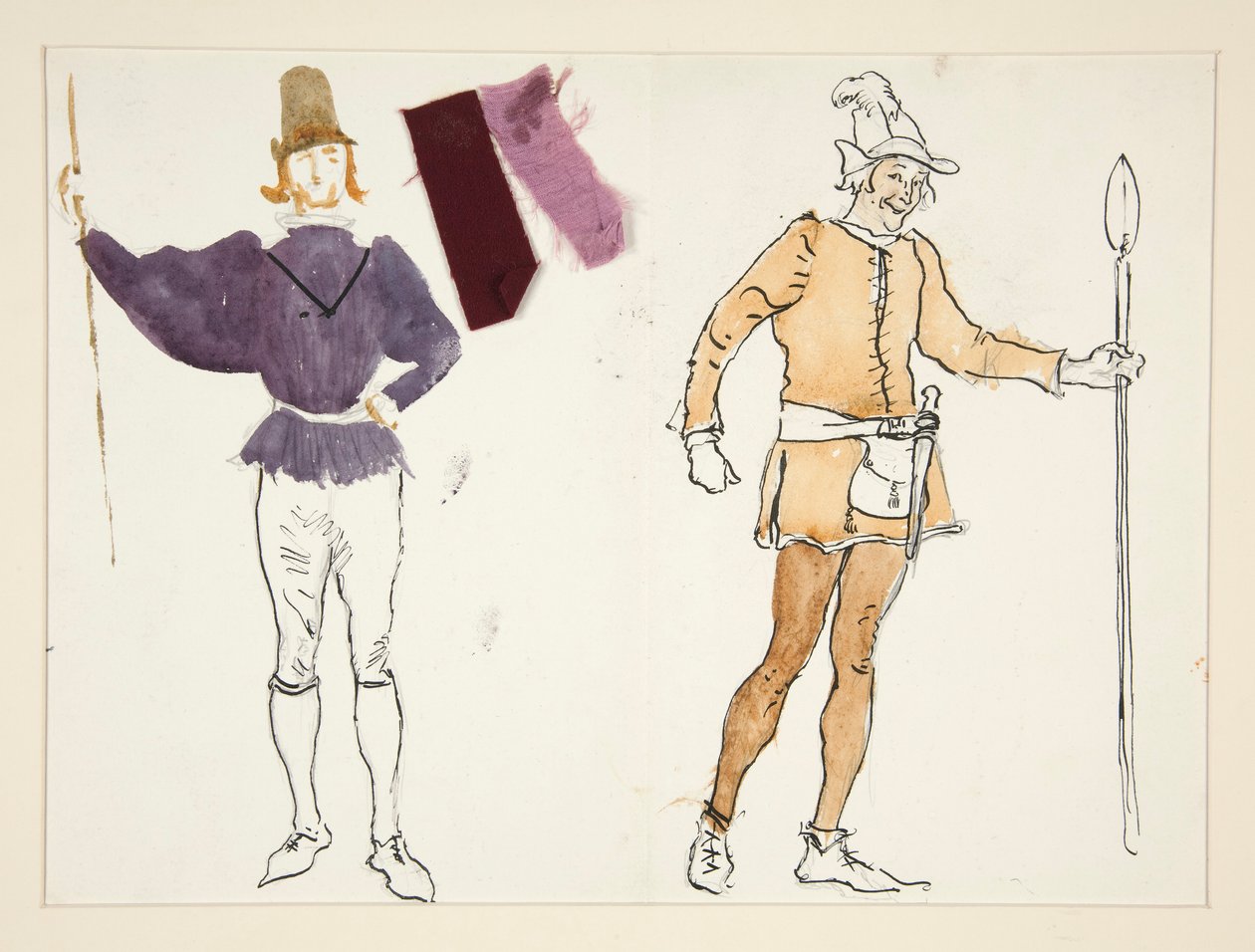 Bønder, kostymeskisse for Henry Irving av Edwin Austin Abbey