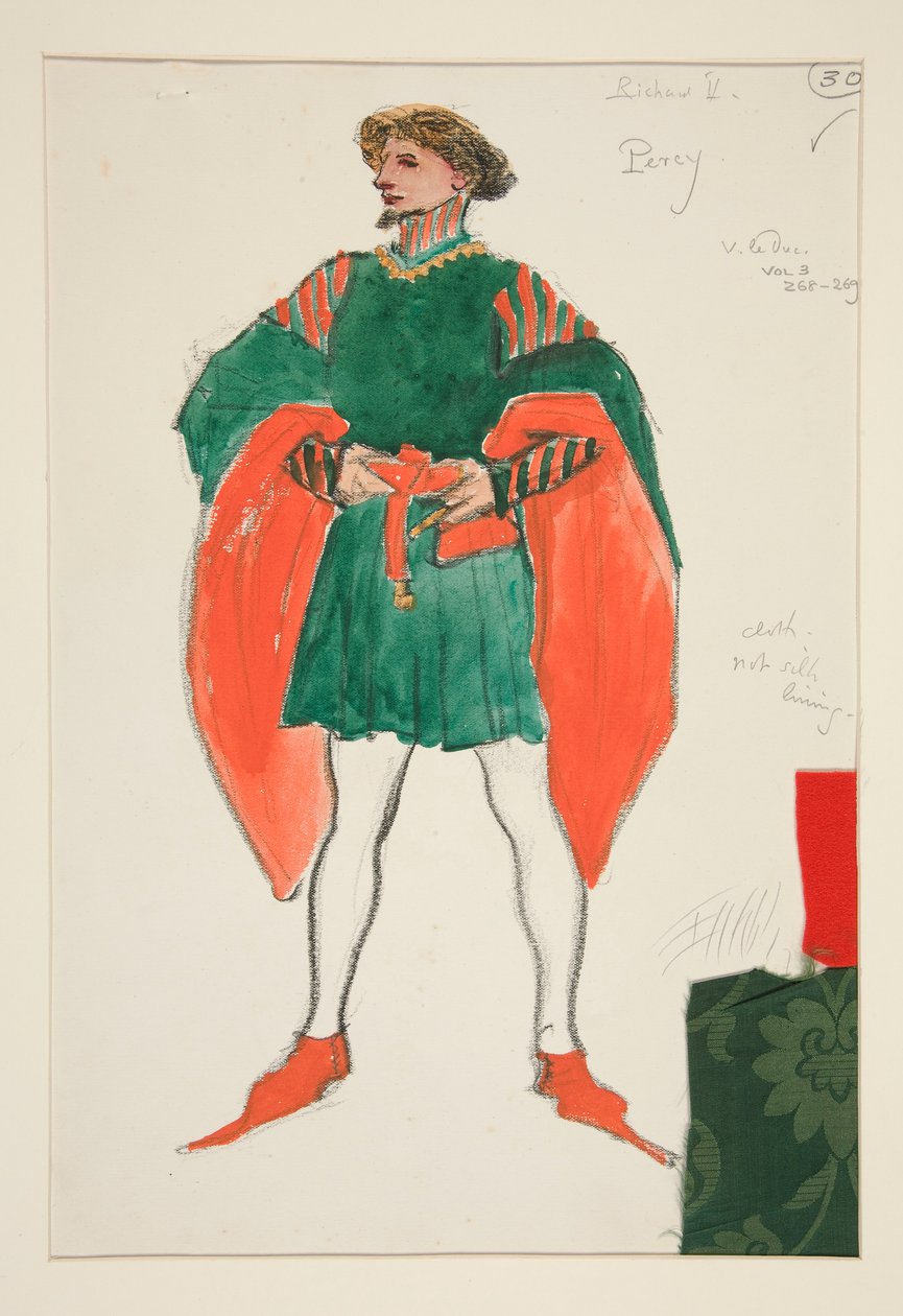 Percy, kostymeskisse for Henry Irving av Edwin Austin Abbey