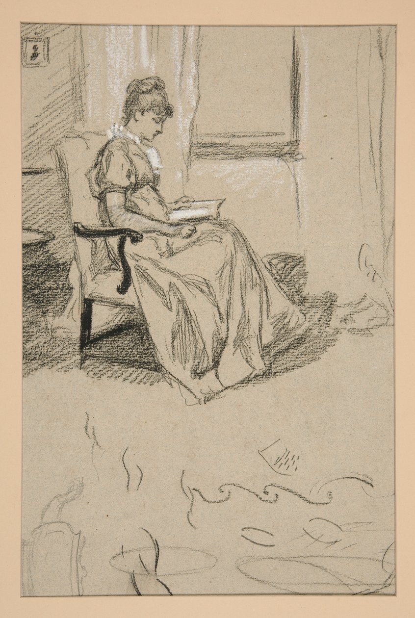 Portrett av Mrs. Abbey, lesing av Edwin Austin Abbey