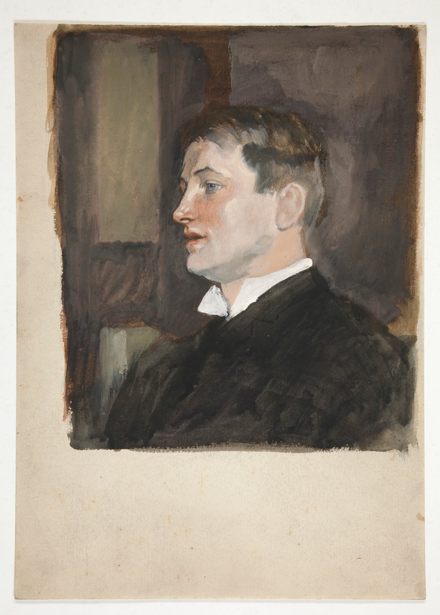 Portrett av en ung mann (uidentifisert sitter) av Edwin Austin Abbey