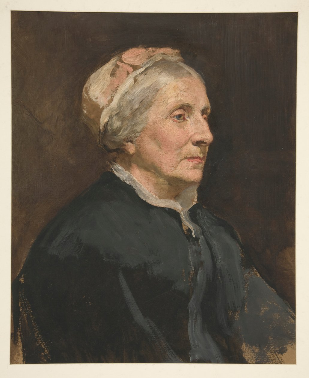 Portrett av en eldre kvinne (uidentifisert sitter) av Edwin Austin Abbey