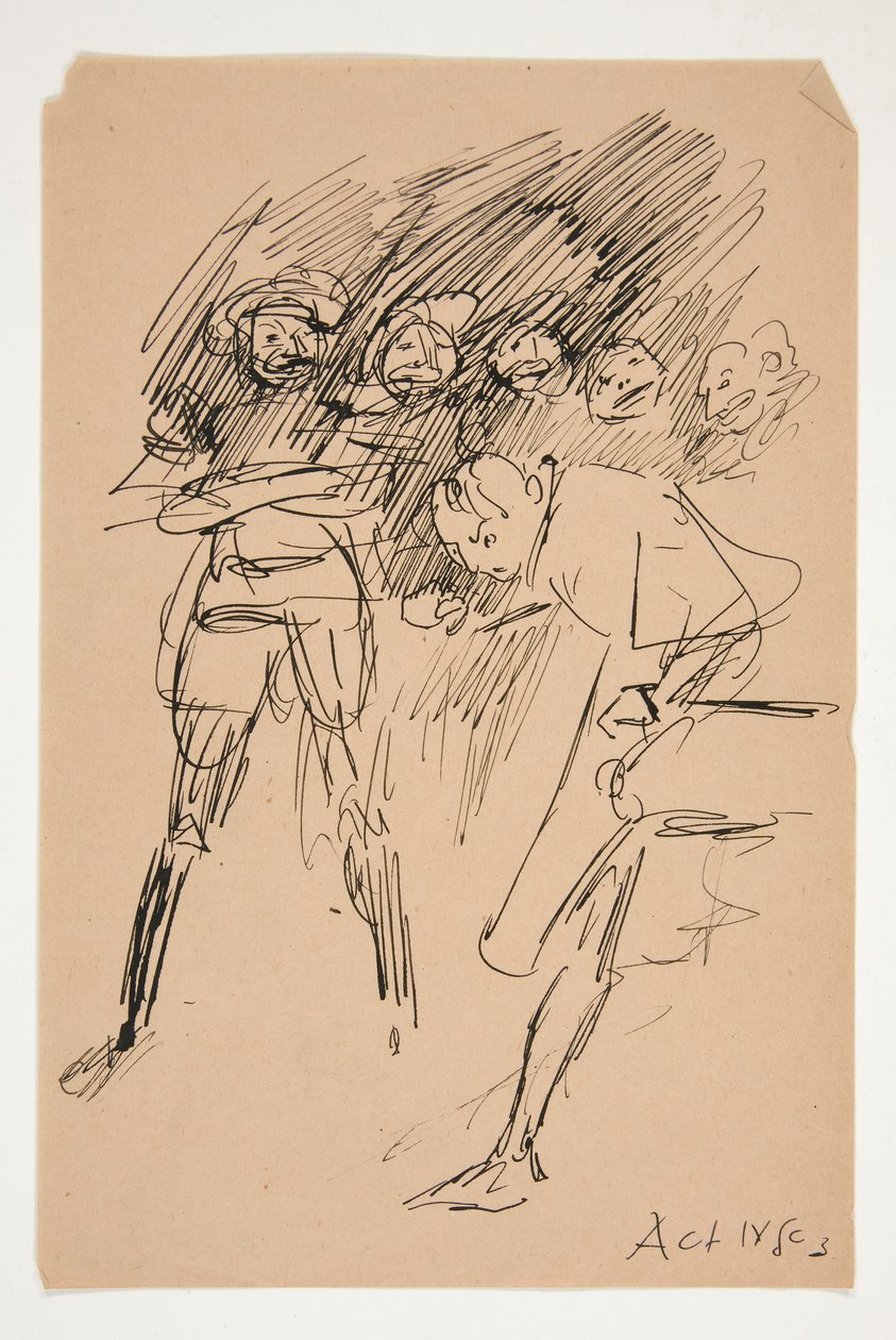 Foreløpig skisse for akt IV, scene III, alle av Edwin Austin Abbey