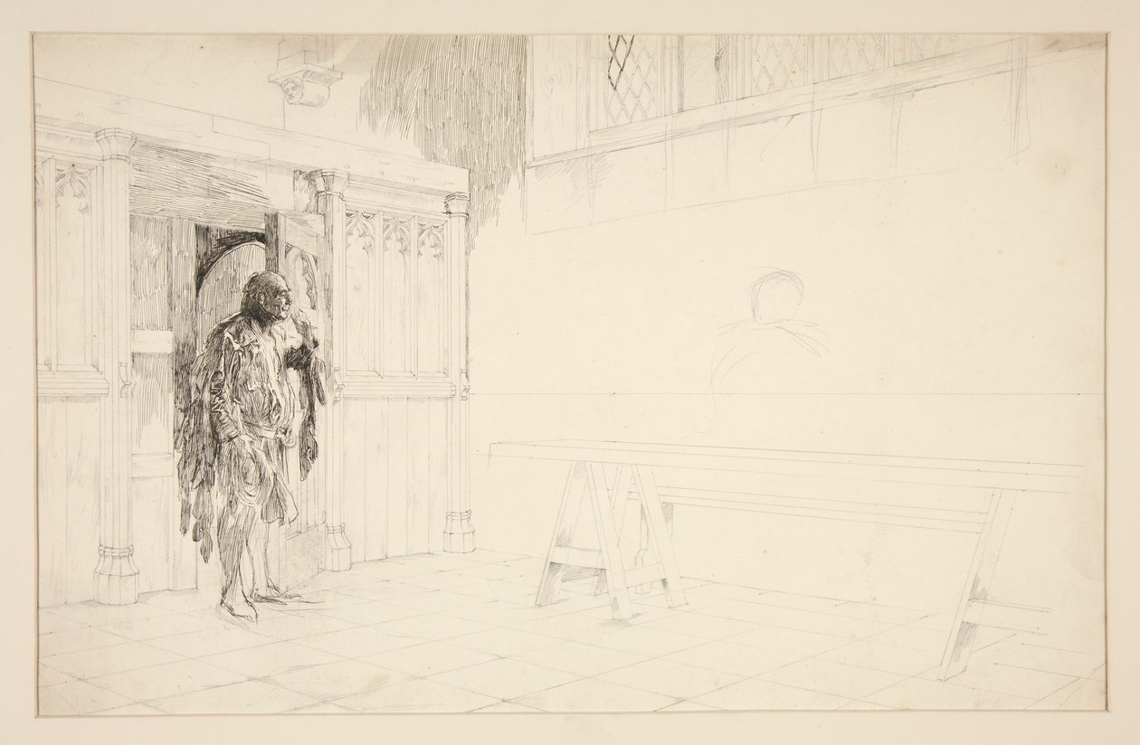 Foreløpig skisse for Merry Wives of Windsor av Edwin Austin Abbey