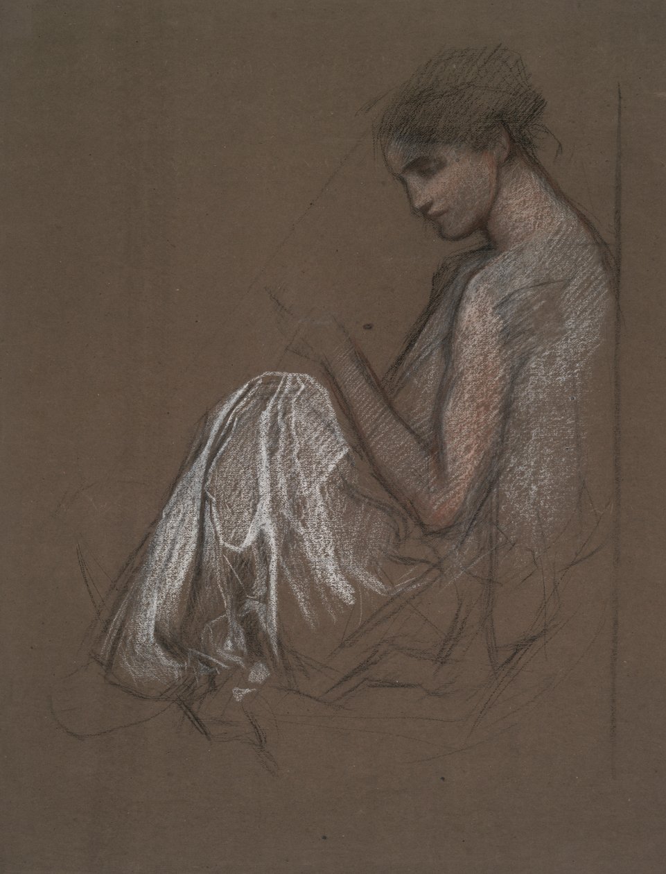 Sittende kvinneskikkelse. av Edwin Austin Abbey